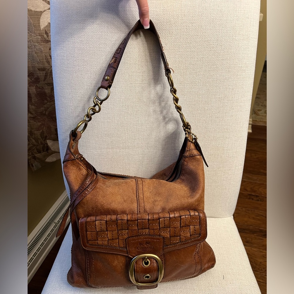 Coach Bleeker Bag with tattersall interior.  PROJECT BAG.